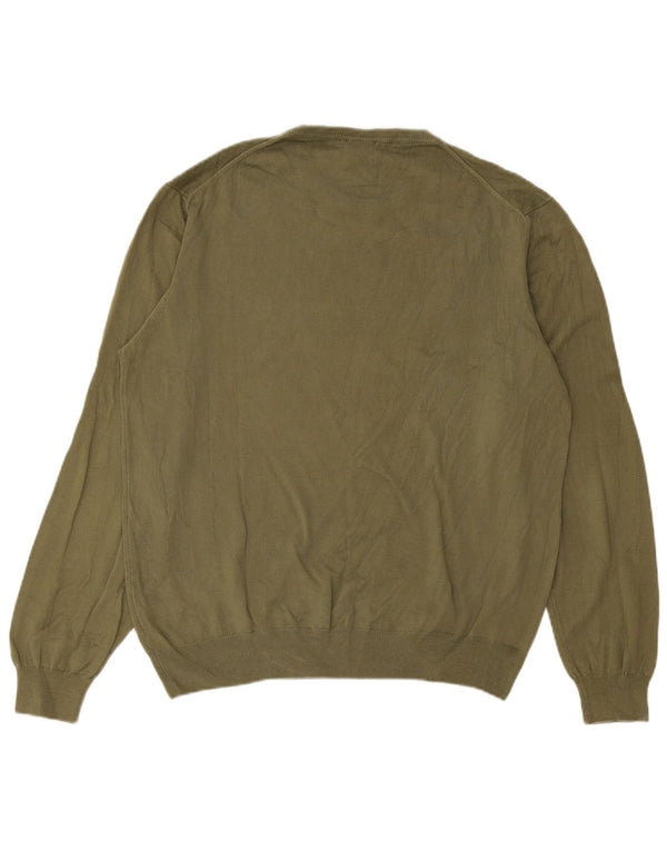 Męski sweter z okrągłym dekoltem Conte of Florence 2XL, zielona bawełna