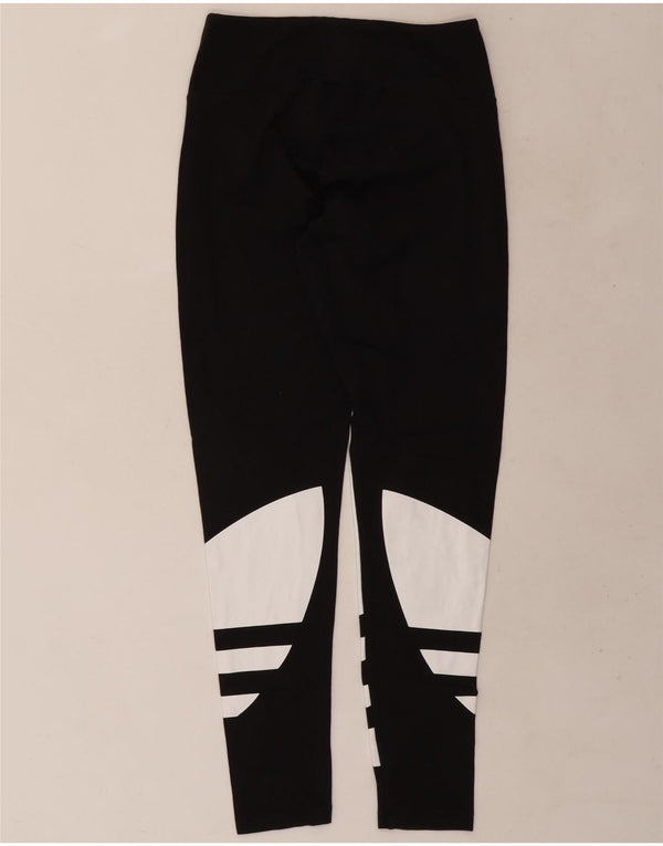 Adidas Leggings graphiques pour femmes UK 12 coton color block noir moyen