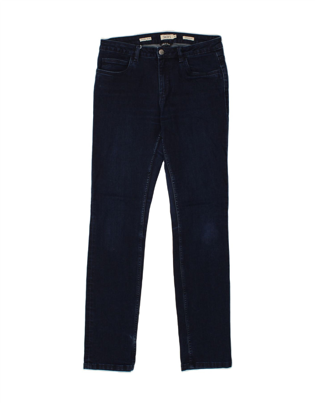 DACK'S Womens Regular Fit Slim Jeans IT 46 Large W32 L32 Navy Blue Cotton Vintage Dack's and Second-Hand Dack's from Messina Hembry 