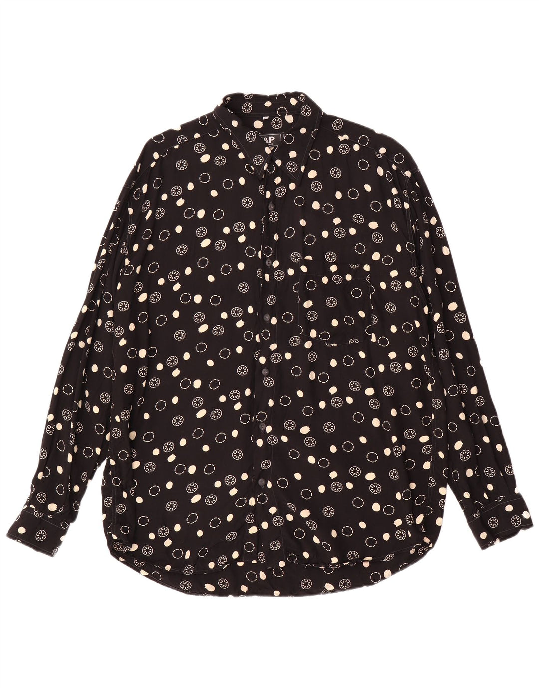 VINTAGE Chemise Homme XL Noir Floral