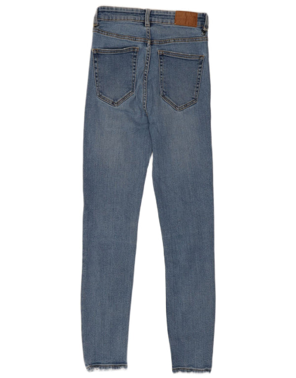 Zara Dame Distressed Skinny Jeans EU 36 XS W26 L26 Blå