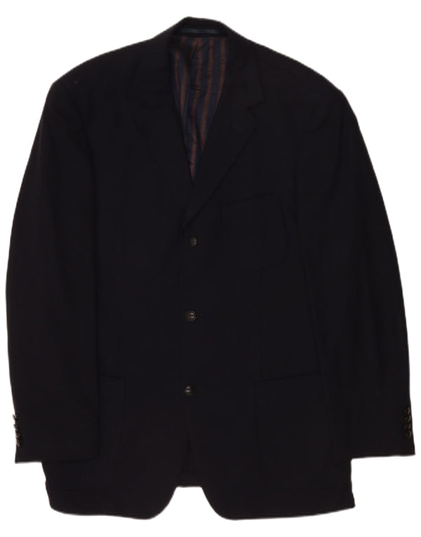 Hugo Boss Mens 3 Button Blazer Jacket EU 52 XL Navy Blue New Wool