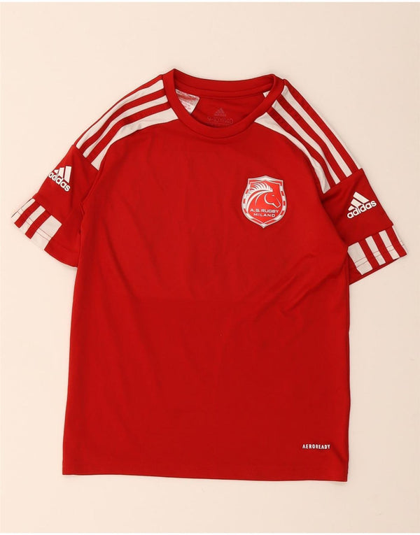 Adidas Ragazzi A.S. T-shirt Rugby Milano Top 9-10 anni Colorblock rosso