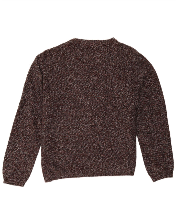 Marks & Spencer Womens Crew Neck Jumper Sweater Large Grey Flecked Cotton