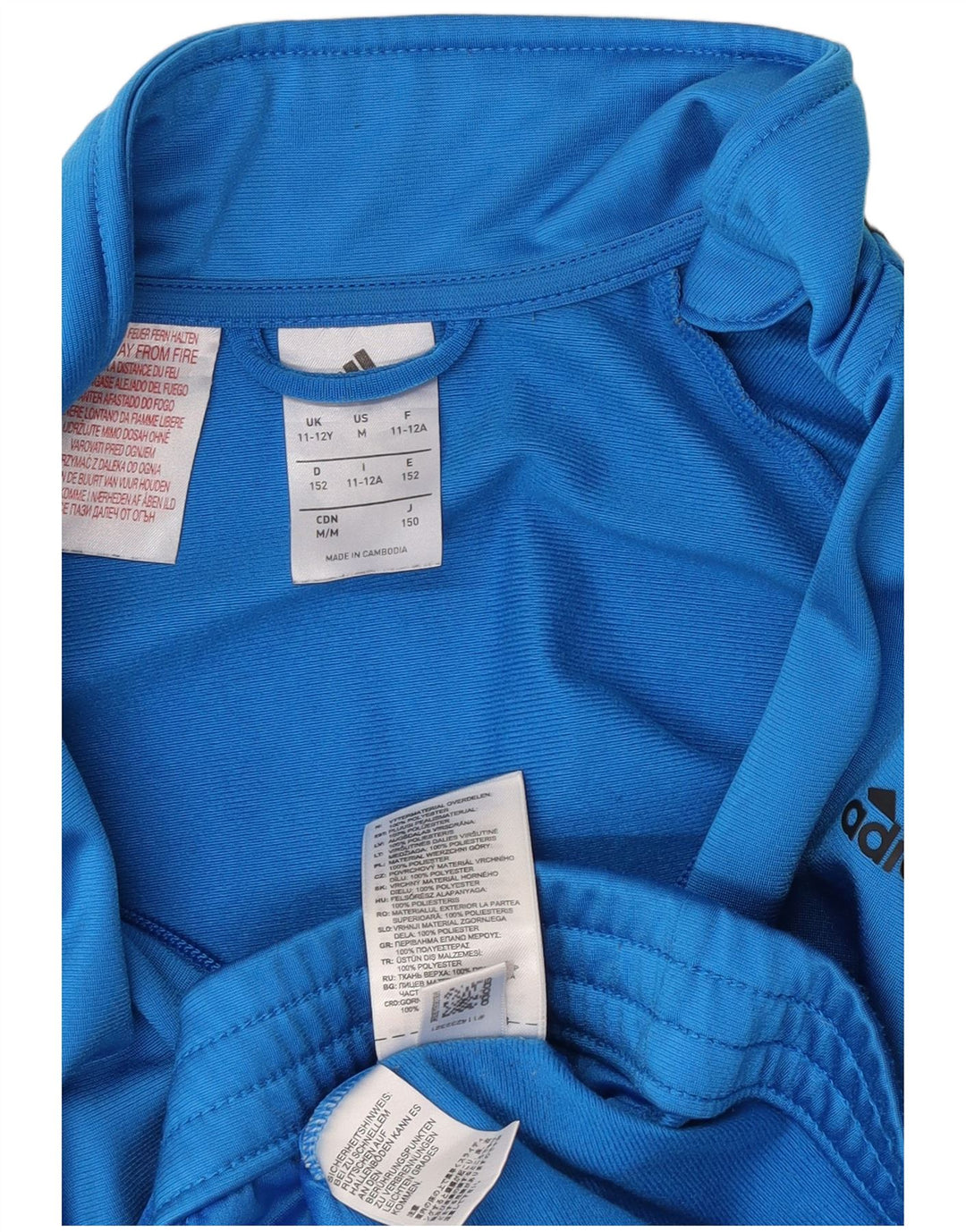 Giacca da tuta da ragazzo Adidas 11-12 anni in poliestere color block blu
