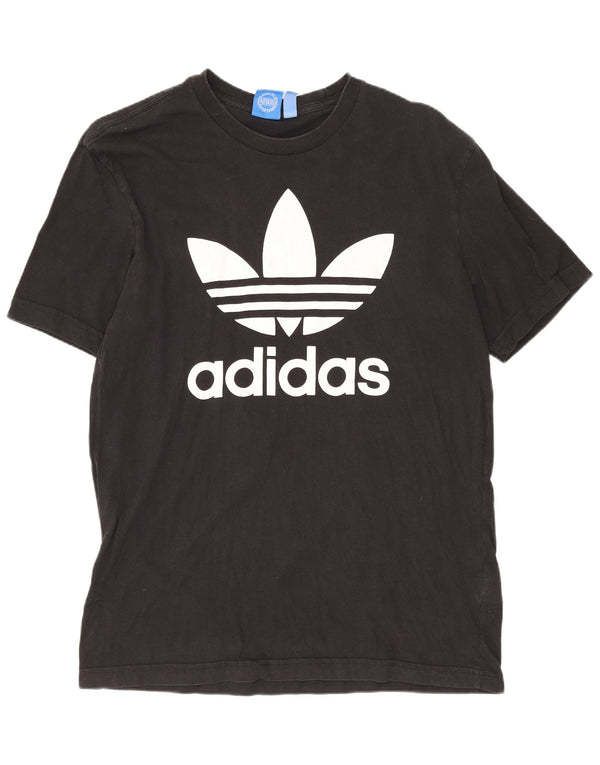 Adidas Mens Graphic T-Shirt Top Medium Black Cotton
