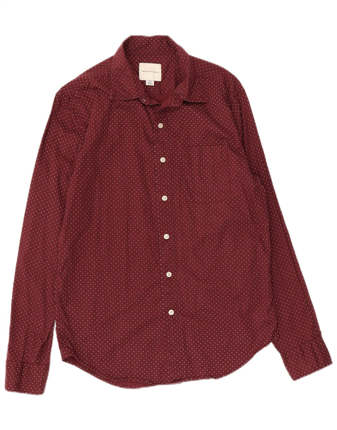American Eagle Mens Shirt Small Burgundy Spotted Cotton
