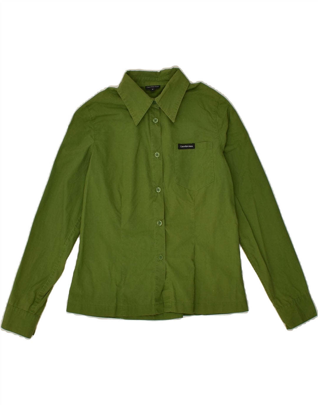 CALVIN KLEIN JEANS Girls Shirt 7-8 Years Green Cotton | Vintage Calvin Klein Jeans | Thrift | Second-Hand Calvin Klein Jeans | Used Clothing | Messina Hembry 