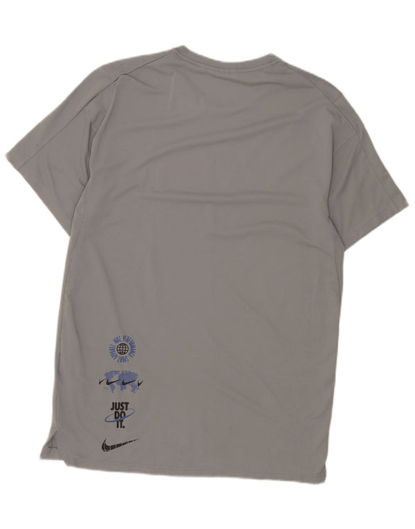 Nike Mens Dri Fit Graphic T-Shirt Top Small Grey Polyester