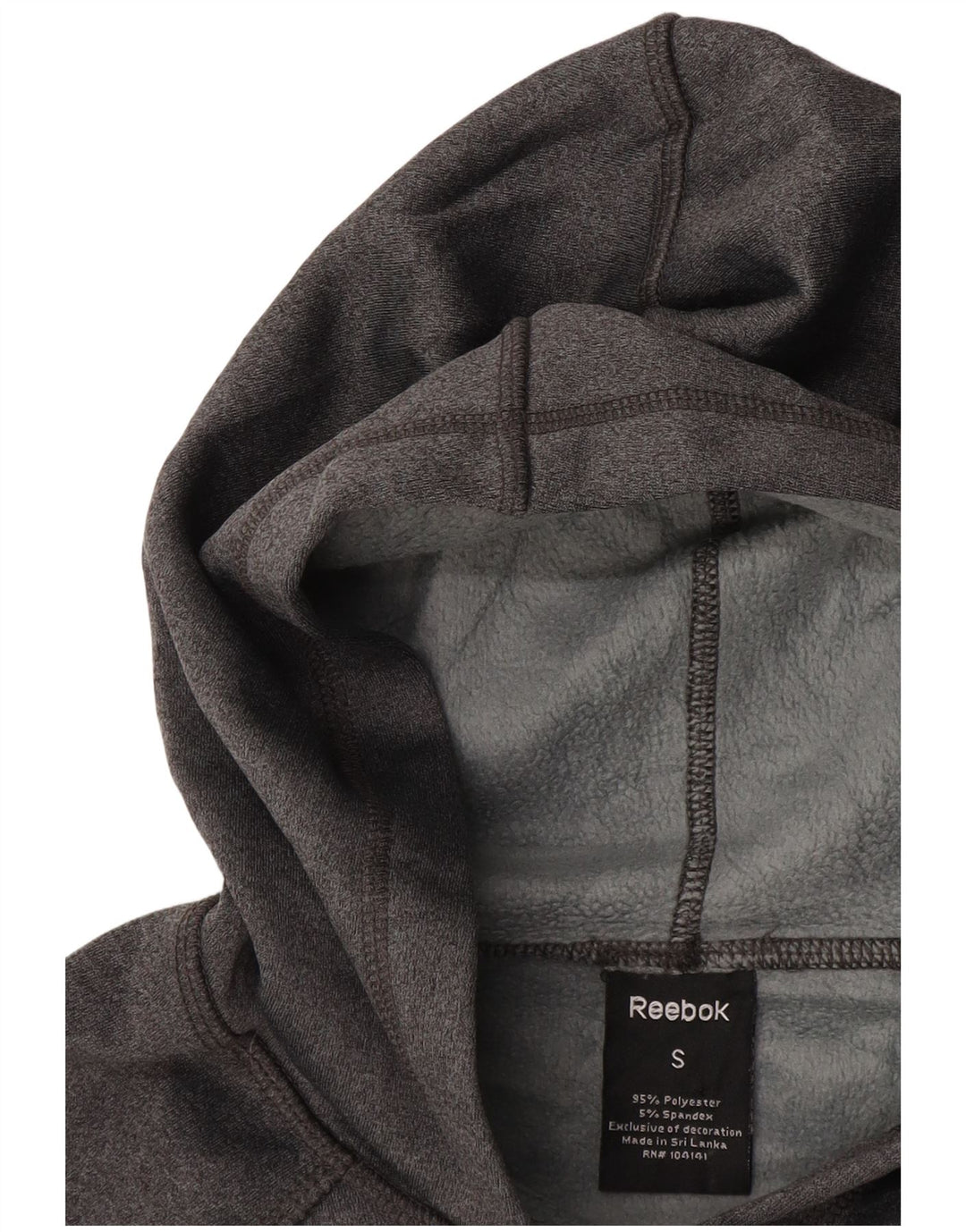 REEBOK Womens Hoodie Jumper UK 10 Small Grey Polyester