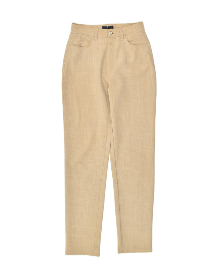 TRUSSARDI JEANS Womens Slim Casual Trousers W26 L30 Beige Polyester | Vintage Trussardi Jeans | Thrift | Second-Hand Trussardi Jeans | Used Clothing | Messina Hembry 
