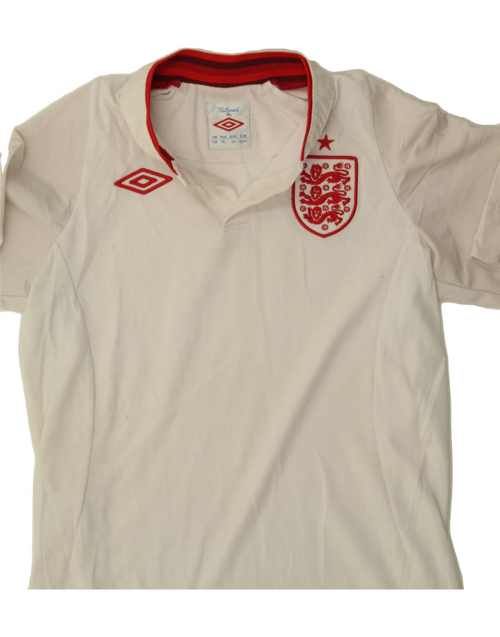 UMBRO Boys Graphic T-Shirt Top 12-13 Years Large Off White Polyester Vintage Umbro and Second-Hand Umbro from Messina Hembry 