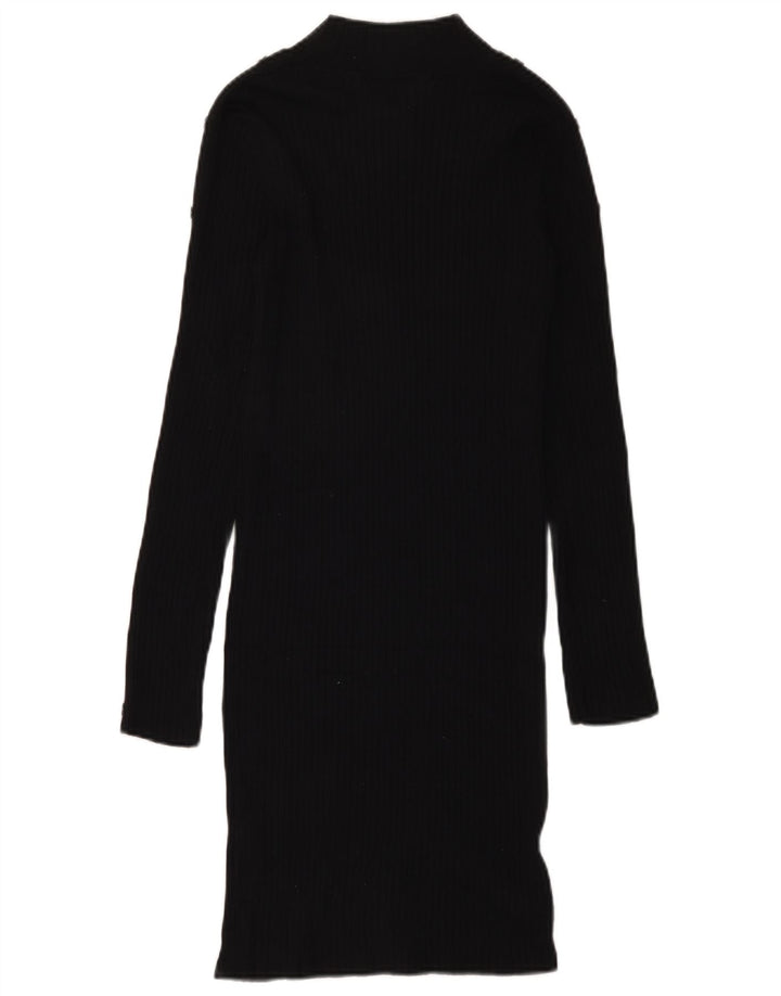 Zara Womens Jumper Dress UK 12 Medium Black Viscose