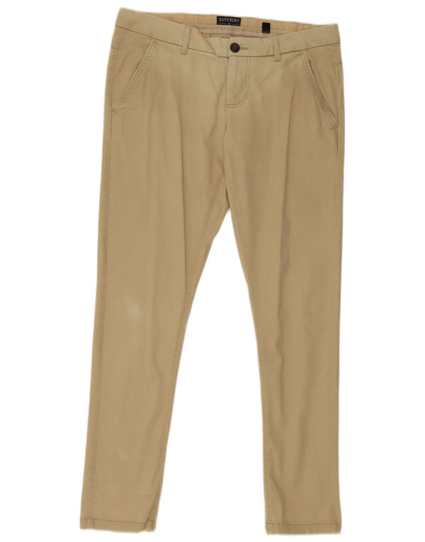 Superdry Pantalon Chino Skinny Taille Basse Homme Large W34 L30 Coton Beige
