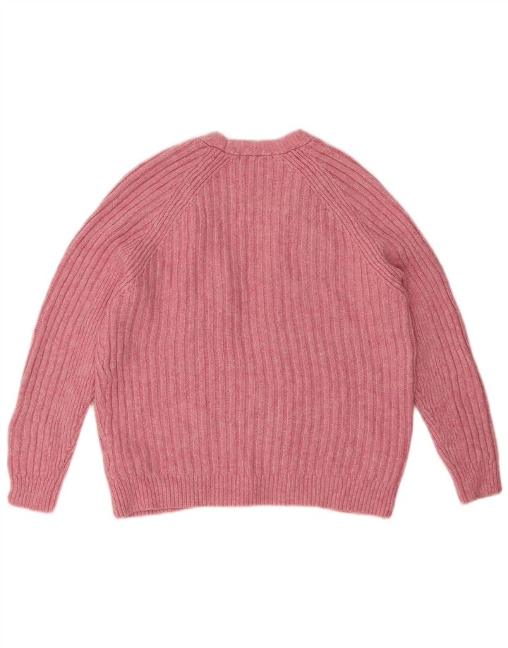 Maglione cardigan aperto da donna Marks & Spencer UK 14 Acrilico rosa medio