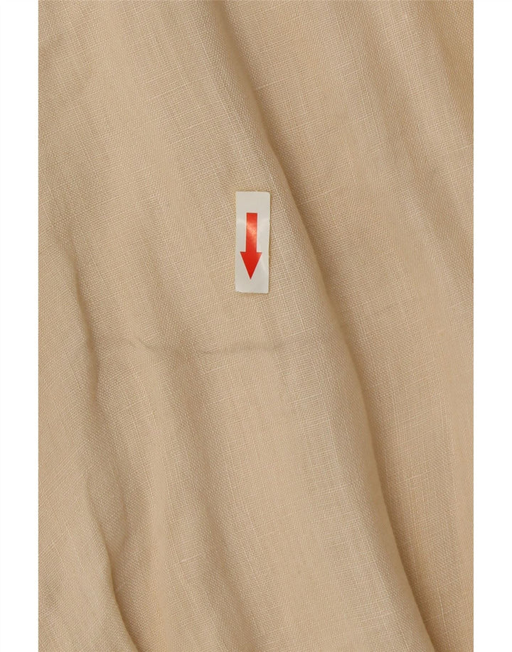 Emanuel Ungaro Mens Short Sleeve Pullover Shirt Large Beige Colourblock