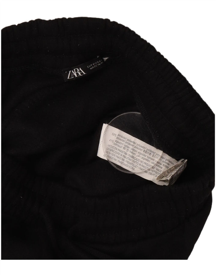Zara Womens Tracksuit Trousers Joggers UK 12 Medium Black Polyester