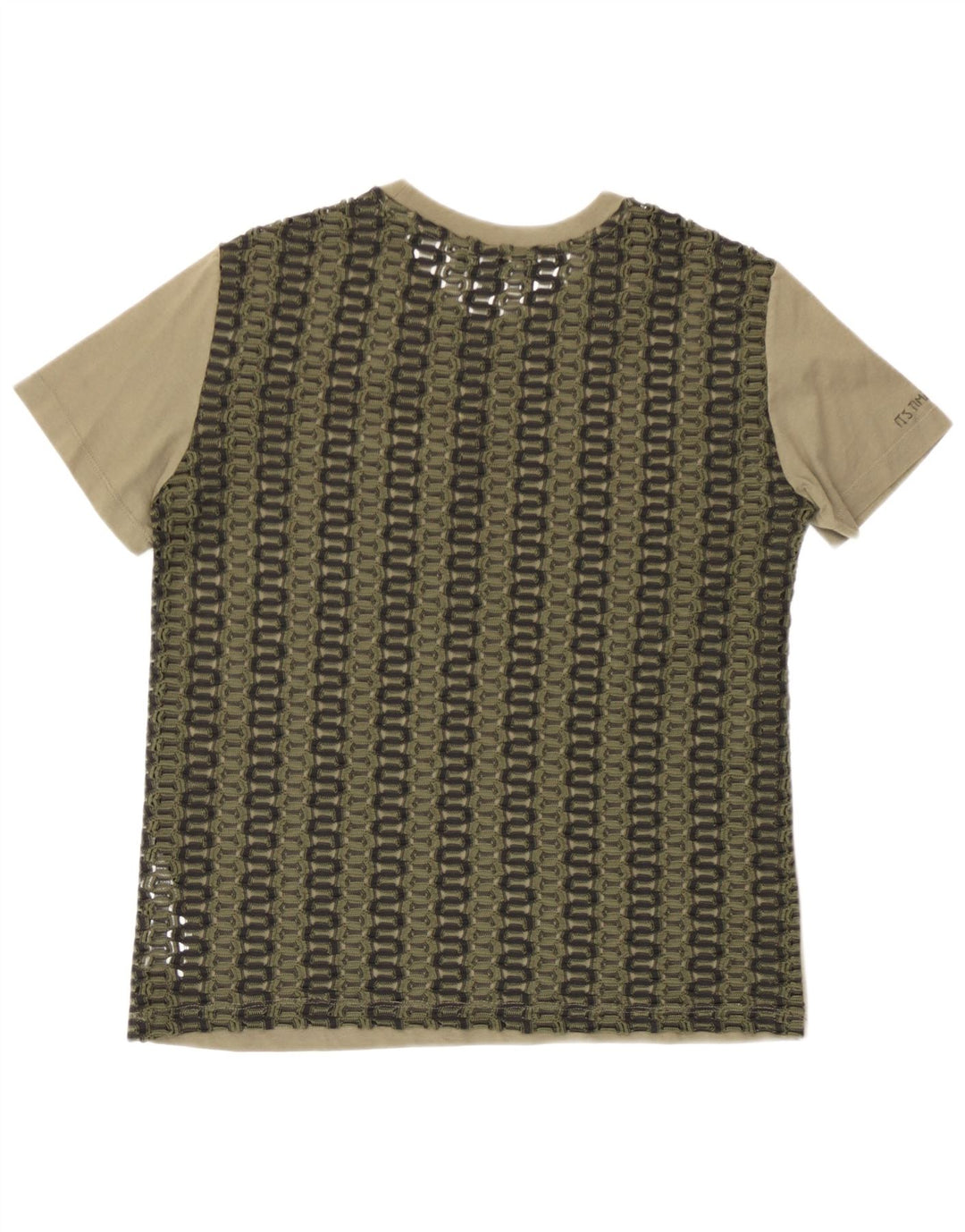 Desigual Womens T-Shirt Top UK 10 Small Khaki Polyester