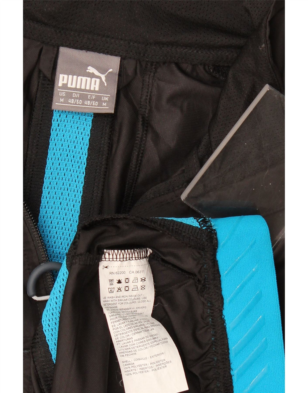 PUMA Mens Tracksuit Top Jacket Medium Black Colourblock Polyester
