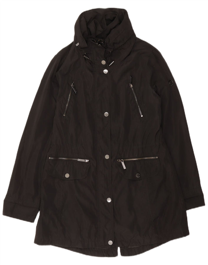 Michael Kors Womens Hooded Parka Jacket UK 10 Small Black Polyester