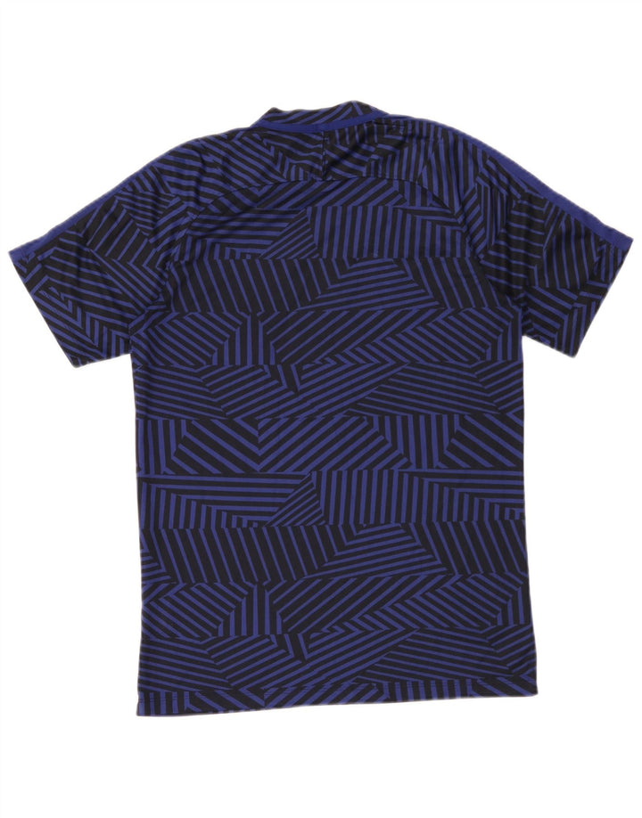 Nike Mens Dri Fit T-Shirt Top Medium Navy Blue Geometric Polyester