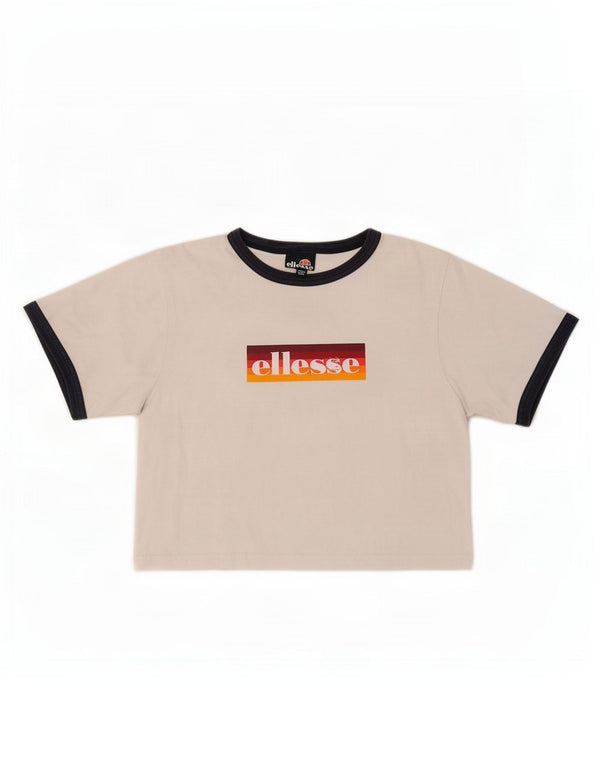 T-shirt grafica corta da donna Ellesse Top UK 6 XS White Colourblock