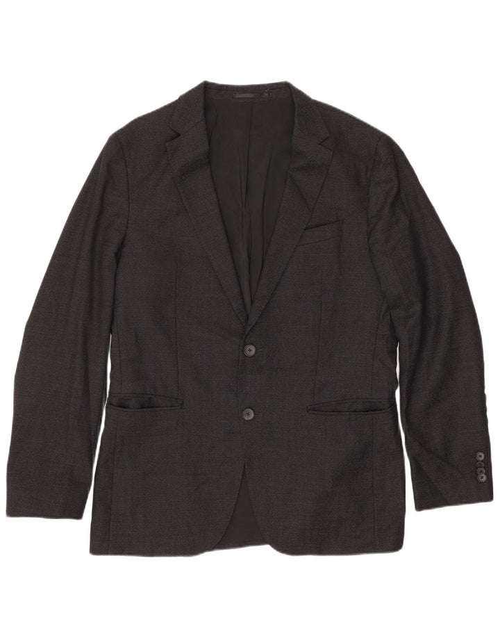 Hugo Boss Veste blazer à 2 boutons pour homme UK 50 Grande laine vierge noire