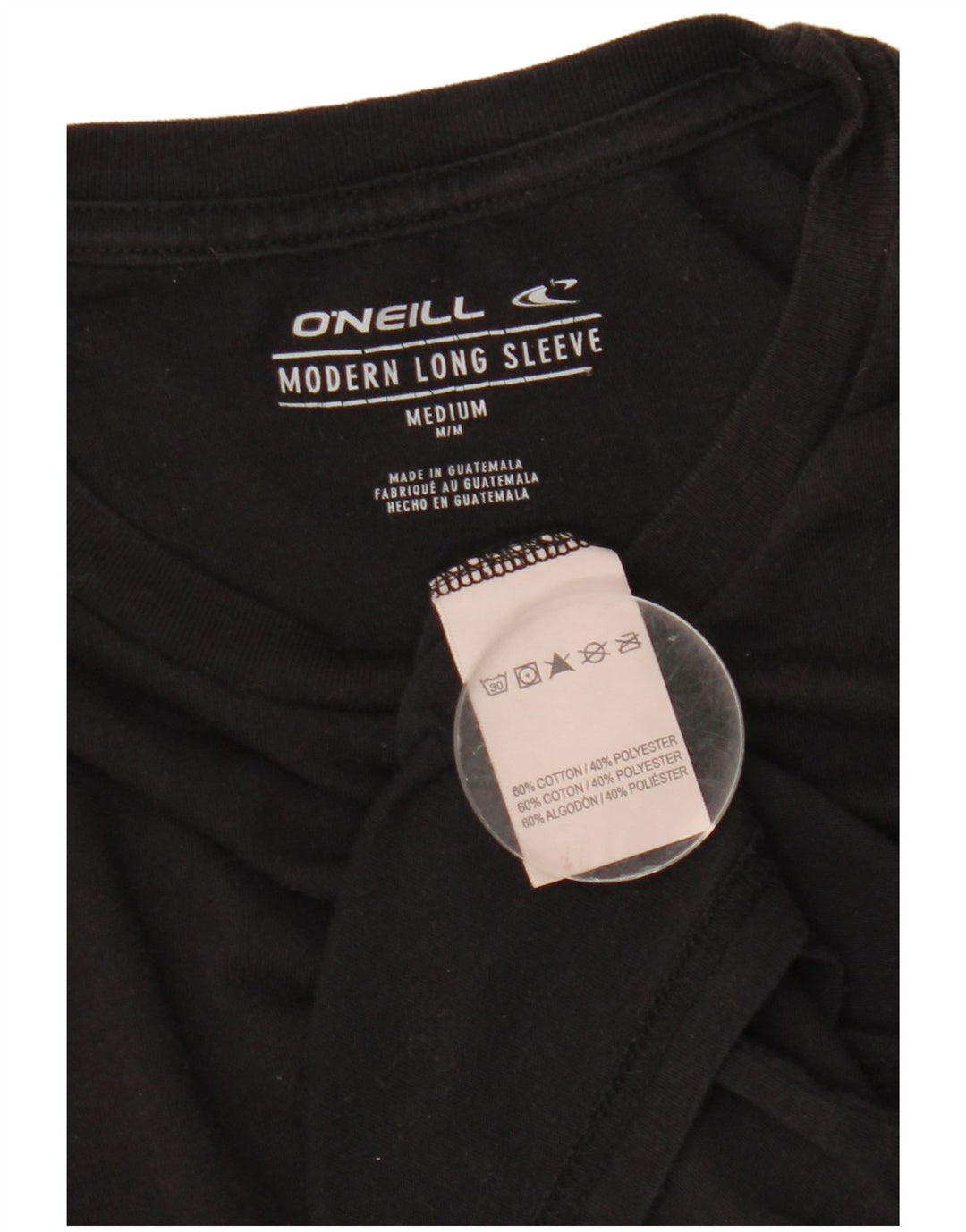 O'Neill Mens Graphic Top Long Sleeve Medium Black Cotton