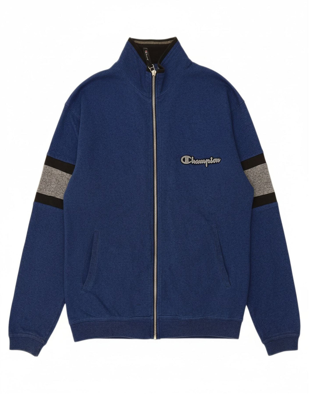 CHAMPION Mens Tracksuit Top Jacket Large Blue Colourblock Cotton Vintage Champion and Second-Hand Champion from Messina Hembry 