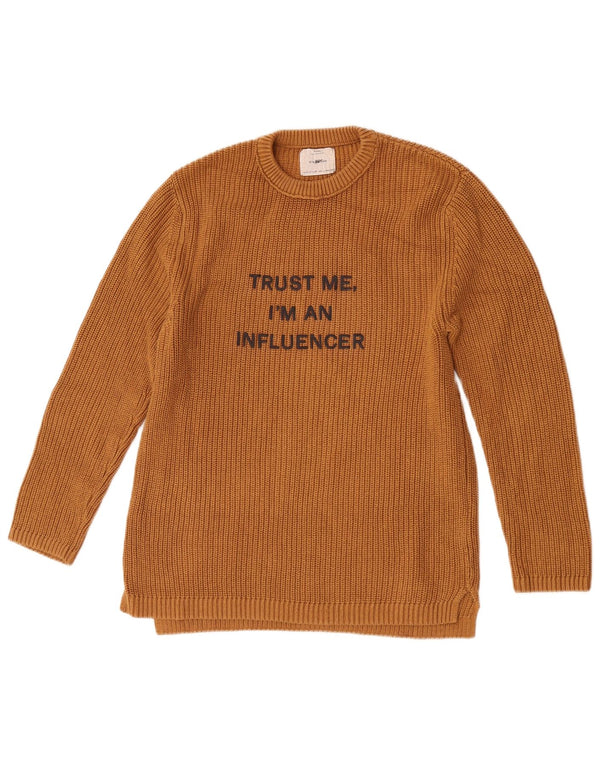 Maglione girocollo con grafica Zara per ragazze 13-14 anni in cotone giallo