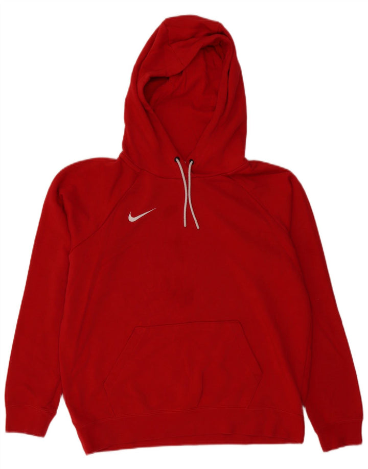 Nike Womens Oversized Hoodie Jumper UK 14 Medium Red Cotton
