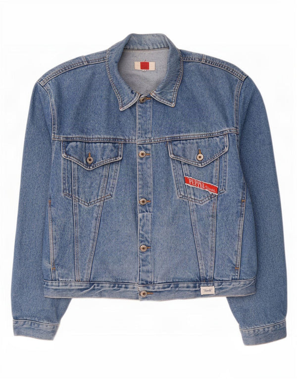 Giacca di jeans vintage da uomo UK 42 XL in cotone blu