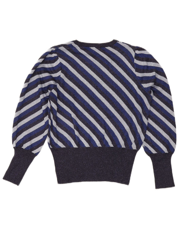 Maglione maglione con scollo a barca da donna Marks & Spencer UK 12 medio blu navy