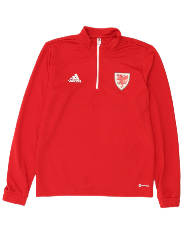 Adidas Herre Aeroready Zip Neck Pullover Træningsdragt Top Medium Rød Polyester