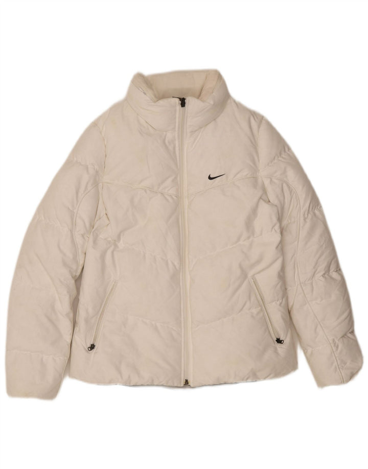 Nike polstret jakke til kvinder UK 10/12 Medium White Polyester