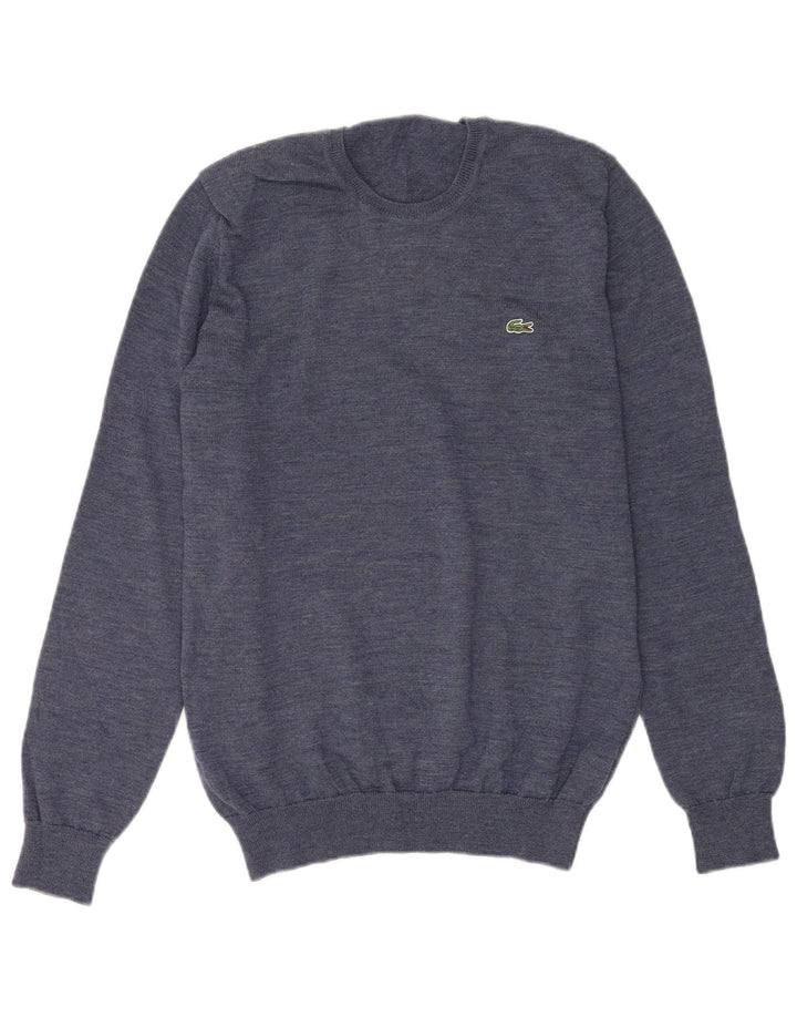 LACOSTE Herren-Pullover mit Rundhalsausschnitt, Größe 4, mittelblaue Wolle