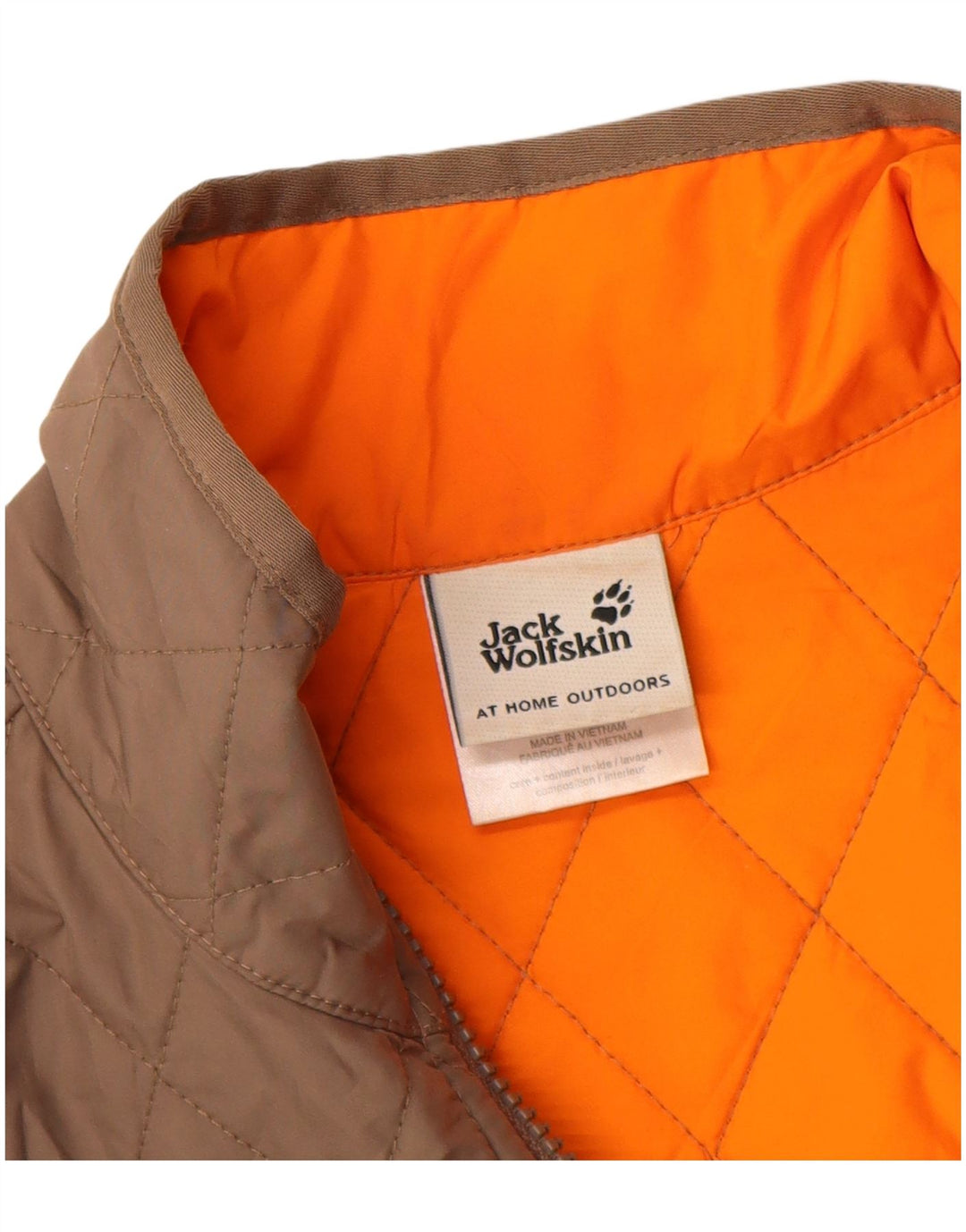 JACK WOLFSKIN Womens Liner Quilted Jacket UK 12/14 Medium Beige Polyester