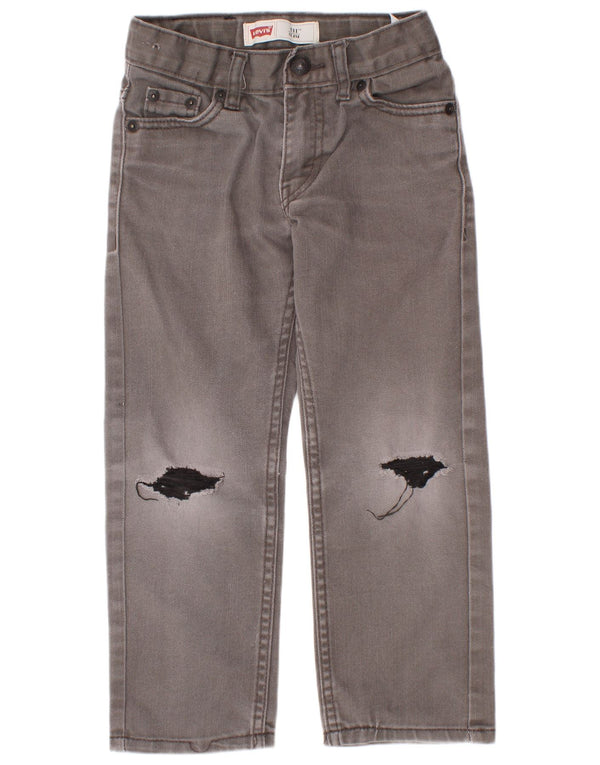 Levi's Boys 511 Distressed Slim Jeans 4-5 år W22 L18 Grå Bomuld