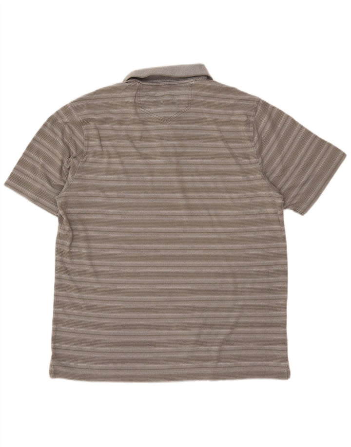 EDDIE BAUER Poloshirt til mænd mellemgrå stribet bomuld