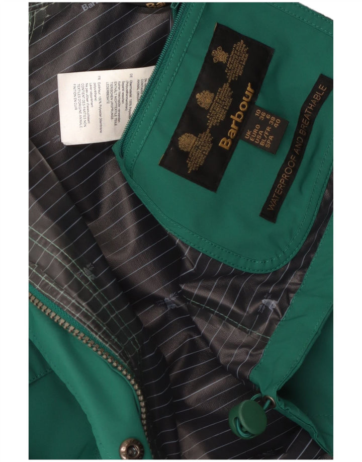 Chaqueta impermeable con capucha para mujer Barbour UK 10 Small Green Poliéster