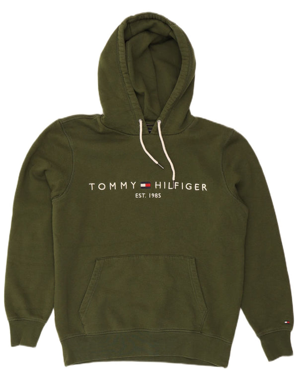 Tommy Hilfiger Herre grafisk hættetrøje Jumper Medium Grøn Bomuld
