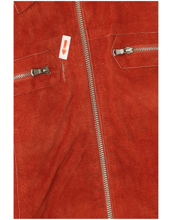 CONBIPEL Dame Læderjakke IT 44 Medium Orange Læder