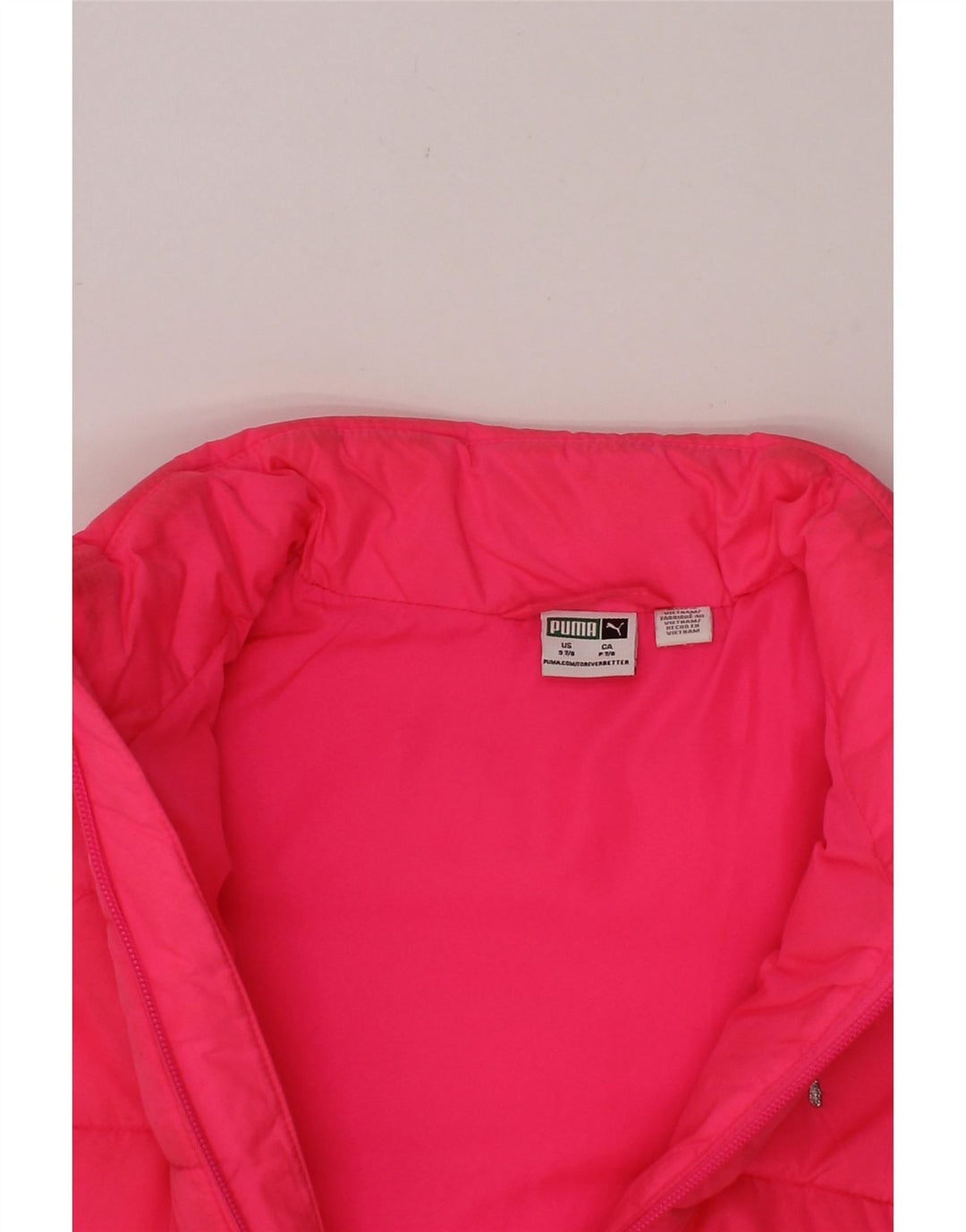 PUMA Girls Padded Gilet 7-8 Years Small  Pink Polyester Vintage Puma and Second-Hand Puma from Messina Hembry 
