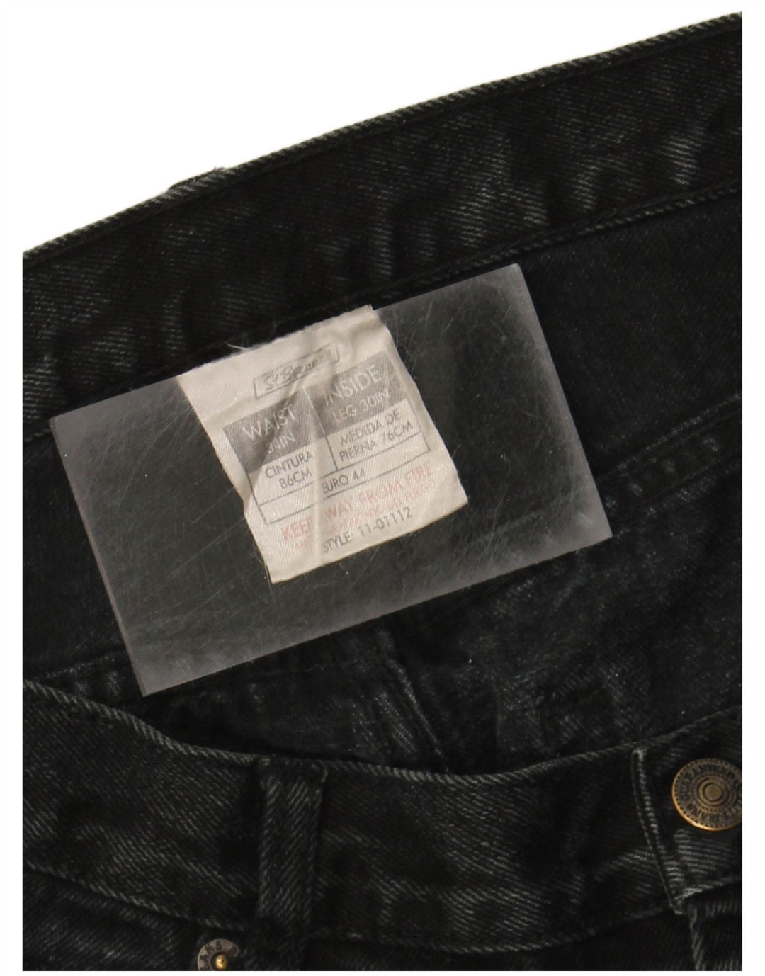 ST. BERNARD Mens Straight Jeans W34 L30 Black Cotton