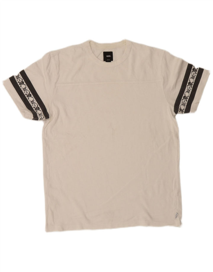 Vans Mens Graphic T-Shirt Top Medium White Colourblock Cotton