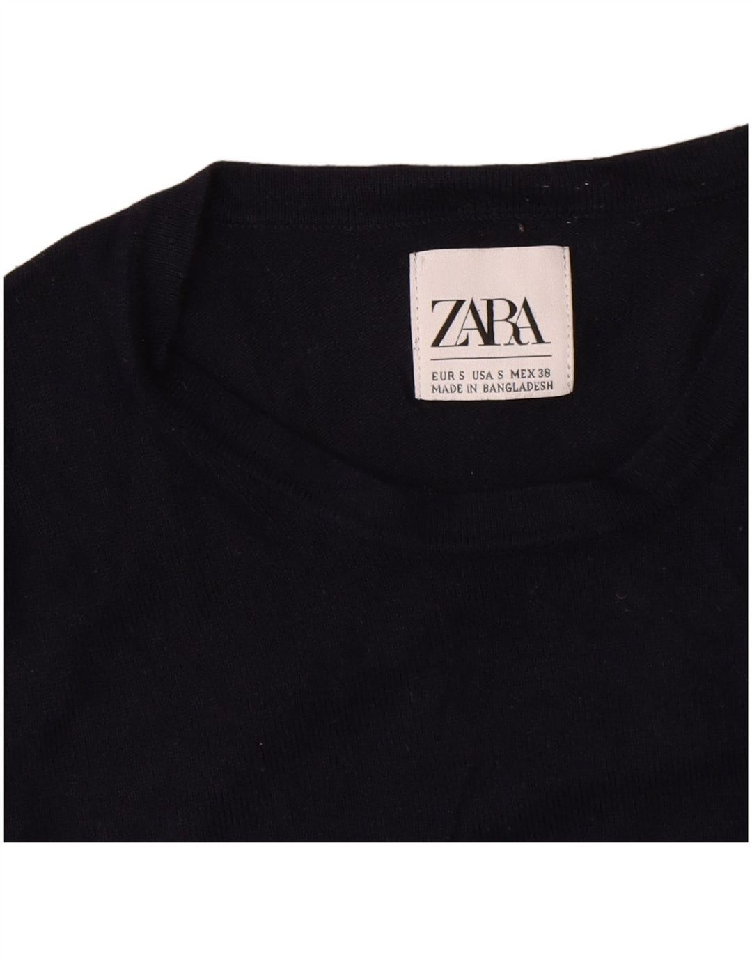 Zara Mens Crew Neck Jumper Sweater Small Navy Blue