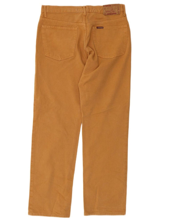 Carrera Mens Straight Casual Trousers W34 L31 Yellow Cotton