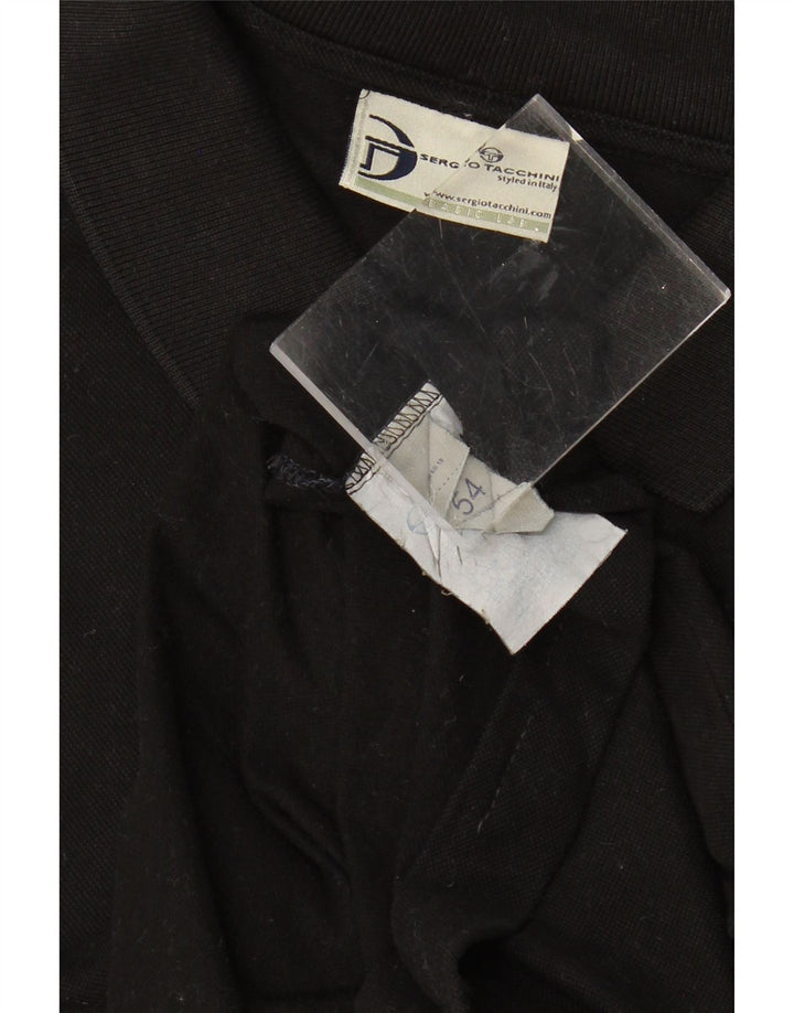 SERGIO TACCHINI Mens Polo Shirt IT 54 XL Black Vintage Sergio Tacchini and Second-Hand Sergio Tacchini from Messina Hembry 