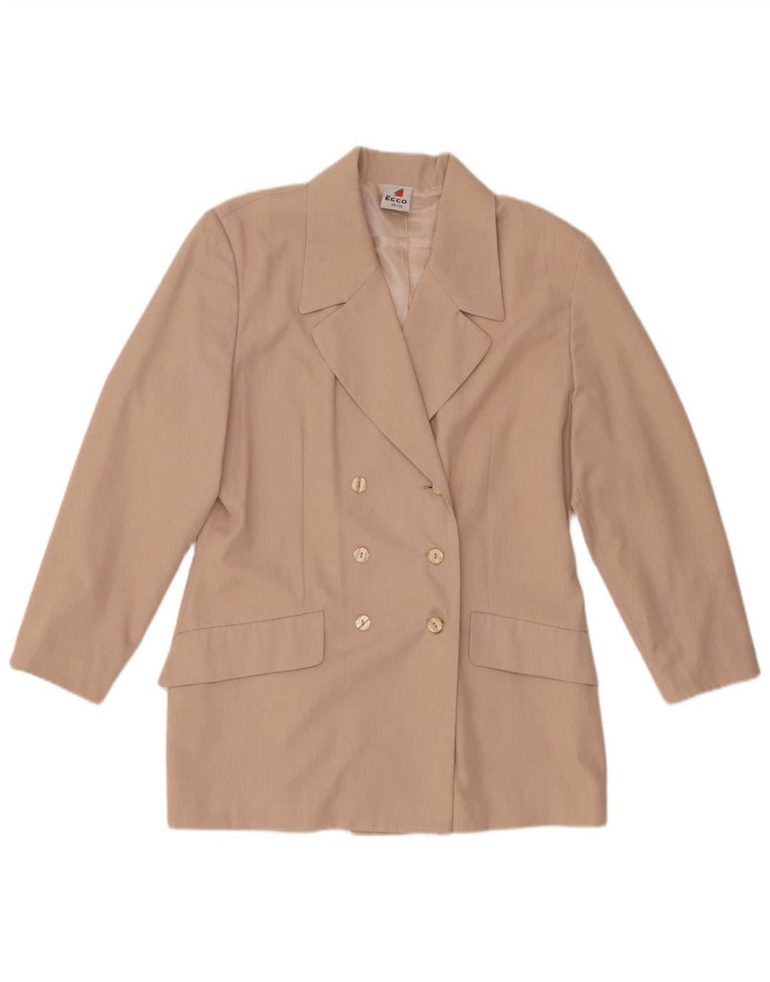 Veste blazer à double boutonnage Ecco pour femme EU 38/40 Polyester beige moyen
