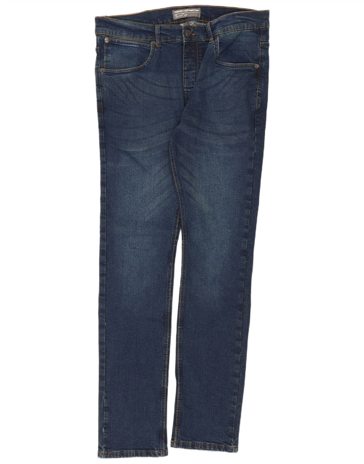 French Connection Mens Slim Jeans W36 L32 Navy Blue Cotton